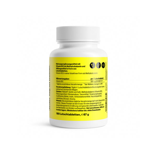 德国 Zeinpharma Vitamin B12 Lutschtablette 500µg 60 St. 甲基维生素B12含片 500微克 60片 - 图片 2
